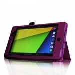 Фото  FINTIE Slim Fit Folio Stand Leather Case Cover Nexus 7 2nd Gen Purple